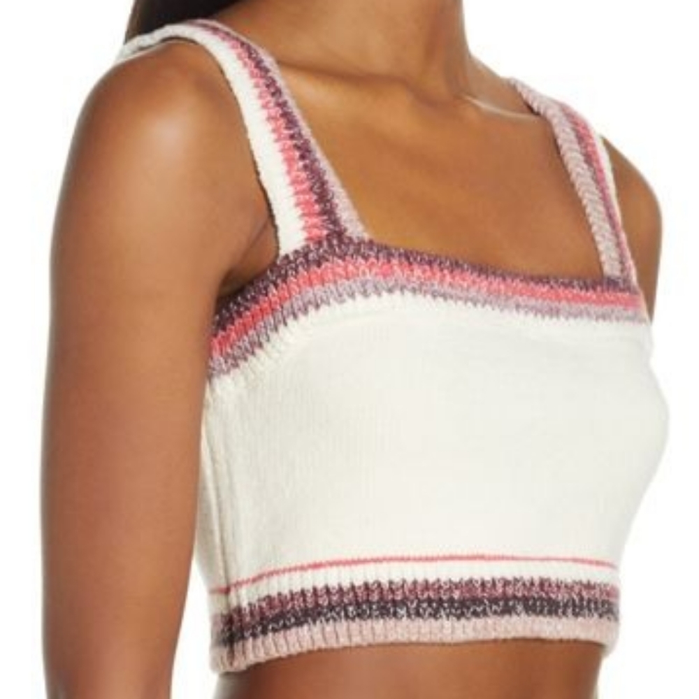 Last 1! FP In The Sun Sweater Knit Bralette Ivory - Picture 2 of 12